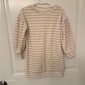 GAP Cream Dress with Rust Stripes